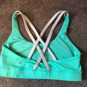 Lululemon teal and grey strappy sports bra
